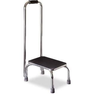 DMI Step Stool with Handle and Non Skid Rubber Platform  Lightweight and Sturdy Stool for Seniors  Adults and Children  Holds up to 300 Pounds with 9.5 Inch Step Up  17.3 D x 12.3 W x 34 H  Chrome