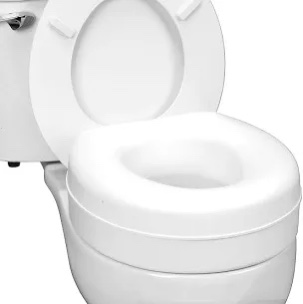HealthSmart Raised Toilet Seat Riser That Fits Most Standard Bowls for Enhanced Comfort and Elevation with Slip Resistant Pads  15x15x5