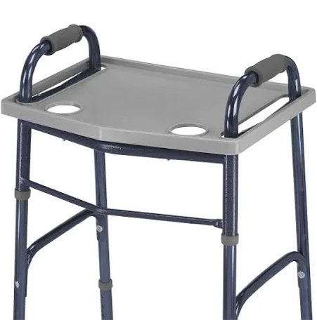 DMI Medical Walker Tray for Seniors with Cup Holder  Gray