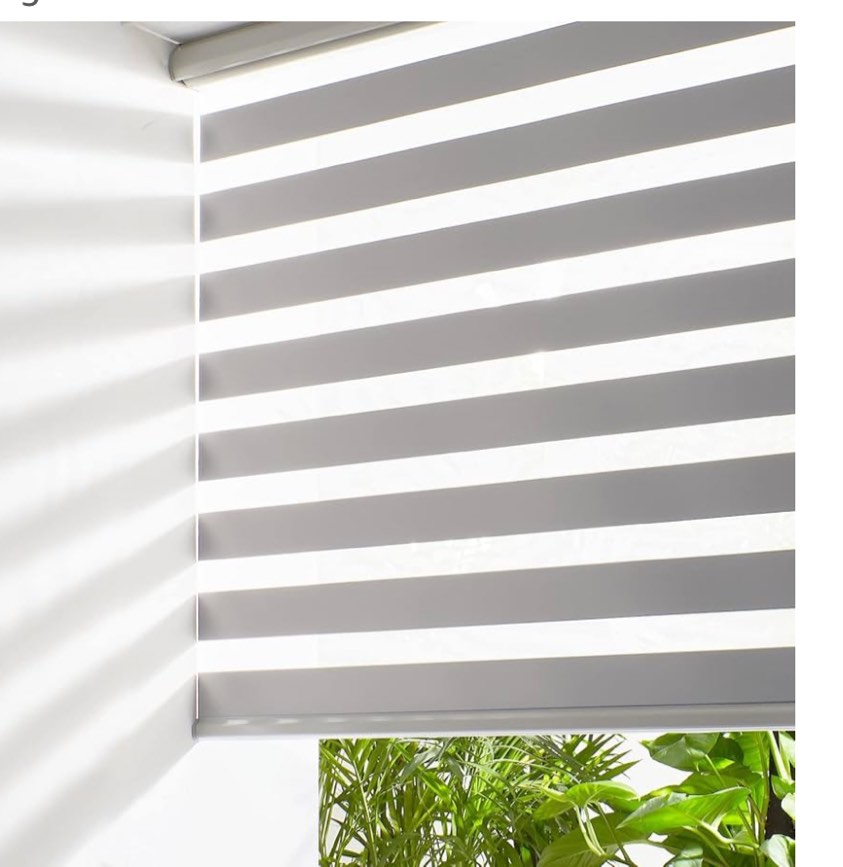 Persilux Zebra Blinds for Windows, Cordless Roller Blinds (34.5" W x 72" H, Grey) Light Filtering Sheer Window Treatments, Light Control for Day and Night, Room Darkening Roller Shades for Windows