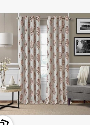 Elrene Navara Medallion Room Darkening Window Curtain Cinnamon Red 52  W X 84  L 84 Inches