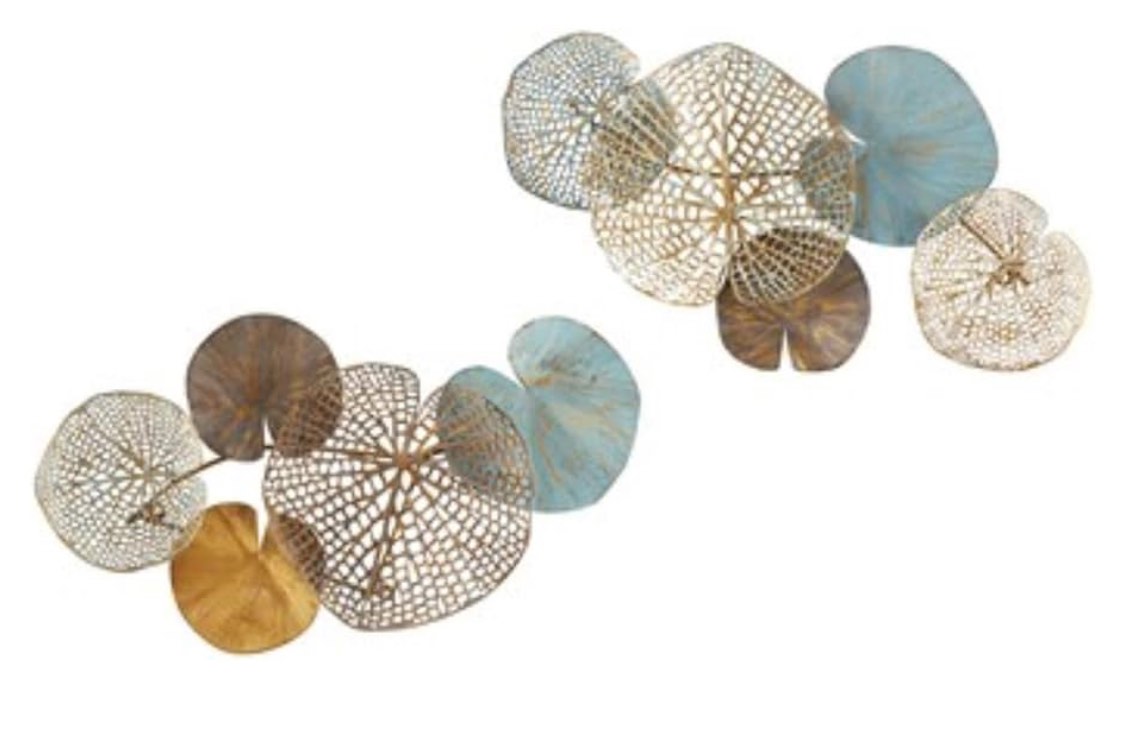 Madsion Park Park Wall Art Living Room Décor - Lenzie Metal Abstract Coastal Decoration, Home Accent Modern Kitchen Dining Decoration, Ready to Hang for Bedroom, 15.7" W x 26.9" L, Multi 2 Piece