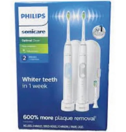 Philips Sonicare Optimal Clean Rechargeable Electric Toothbrush, 2-pack