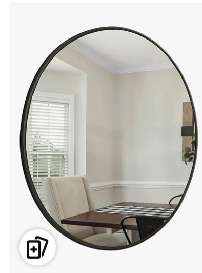 HBCY Creations Black Circle Wall Mirror 36 Inch Round Wall Mirror for Entryways  Washrooms  Living Rooms and More (Black  36 )
