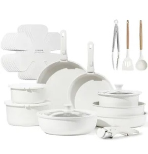 CAROTE 22pcs Pots and Pans Set, Nonstick Cookware Set Detachable Handle, Induction Kitchen Cookware Sets Non Stick with Removable Handle, RV Cookware Set, Oven Safe