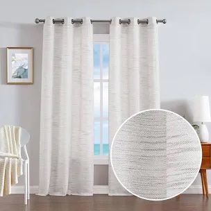 Nautica Julius Light Filtering Textured Grommet Window Curtain Panel Set, 38" x 96"