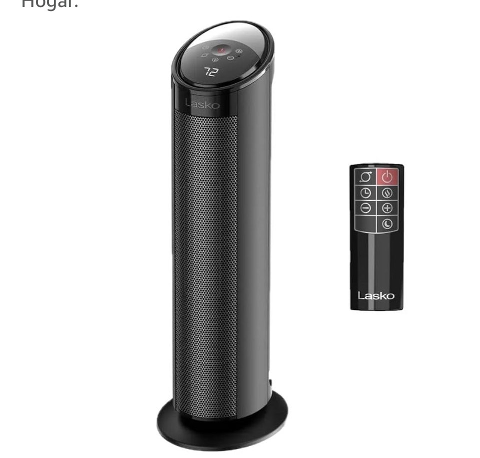 Lasko 22" Ceramic Tower Space Heater with Timer and Remote, CT22495, Black  