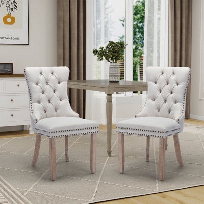Upholstered Tufted Wingback Chairs 