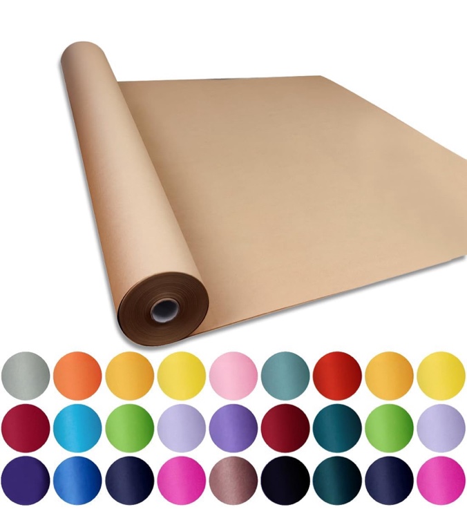 SMART&CASUAL 36" x 2,520" (210') Brown Kraft Craft Paper Roll for Gift Wrapping Bulletin Board Bouquet Flower Kids Art Packing Parcel Table Covering 70GSM 50LB (Brown, 36" x 210')
