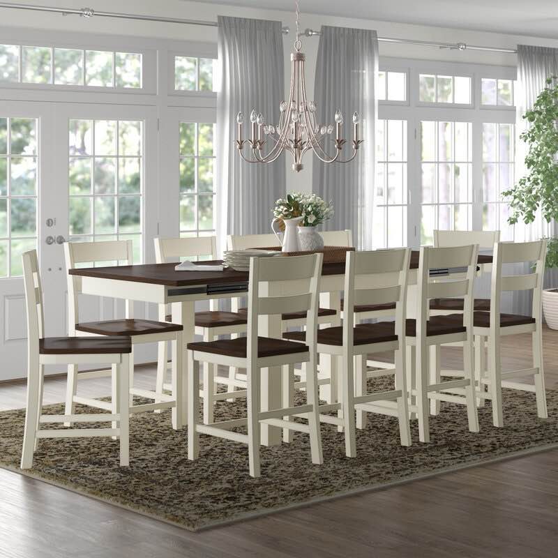 Ajala Counter Height Extendable Solid Wood Dining table