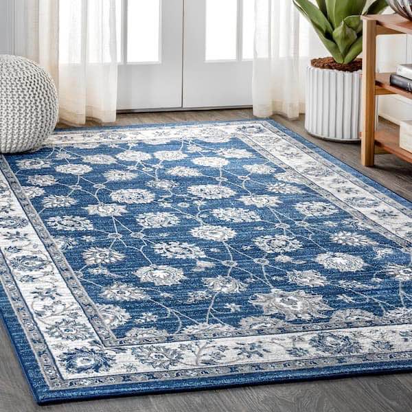 JONATHAN Y Modern Persian Vintage Moroccan Traditional Navy/Light Grey 4 ft. x 6 ft. Area Rug