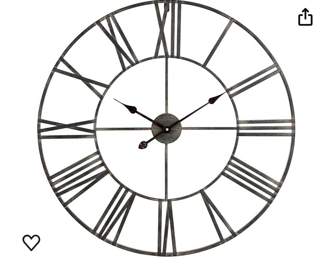 Solange Round Metal Wall Clock - 30 Gray