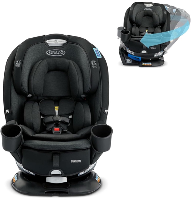 Graco Turn2Me 3-in-1 Convertible Car Seat, Rotating Seat feature, with Rear-Facing, Forward-Facing and Highback Booster options in Cambridge