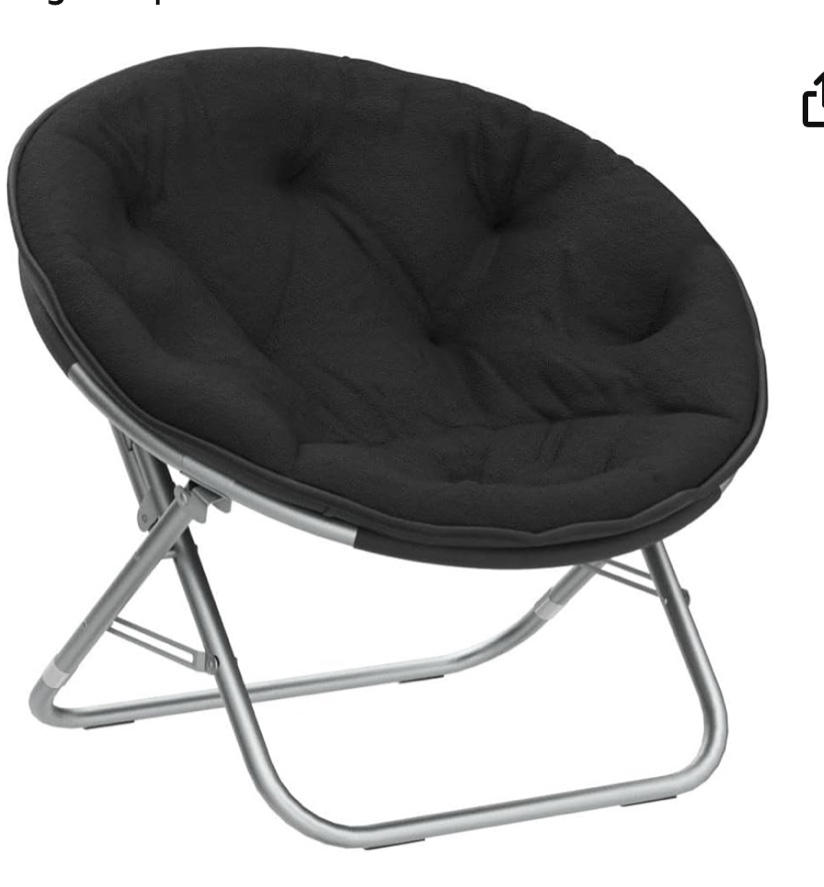 Mainstays Faux Fur Saucer Chair  Black