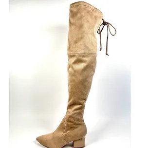 Women's Greta Tall Dress Boots - A New Day Beige size 7.5 
