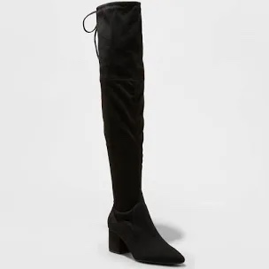 Women's Greta Tall Dress Boots - A New Day Black 5.5