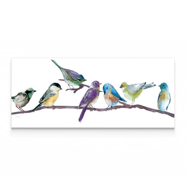 'Colorful Spot' Multicolored Gallery Wrapped Canvas Artowrk - 12x36