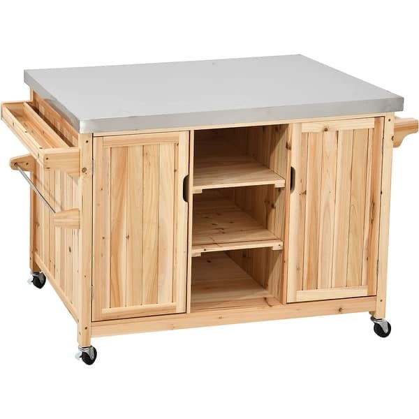 Moasis Solid wood bar cart grill table S