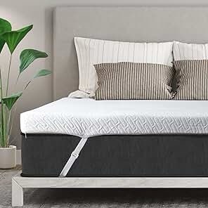 VALUXE 4 Inch Gel Memory Foam Mattress Topper Queen Size High Density Cooling Pad Pressure Relief Bed Topper (with Removable & Washable Bamboo Cover)