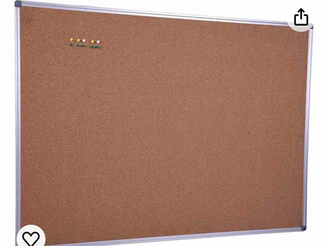36 x 24 Inch Cork Board Notice Bulletin Message Board with Satin-Finished Aluminum Frame for Home Office Classroom School, 10 Free Push Pins Included