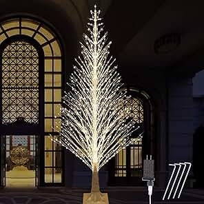 7FT Lighted Birch Tree 1000 LED Warm White Lights with Twinkle Lights?LED Artificial Tree Light for Indoor Outdoor Home Festival Wedding Party Christmas Decorations