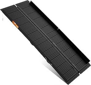 Black Aluminum Ramp 7FT, With Non-Slip Surface Wheelchair Ramp, Folding Portable Wheelchair Ramps for Home Steps,Scooter Ramp for Car, Stairs, Doorways, Curbs, 800 LBS Weight Capacity, 28.3" W x 84" L