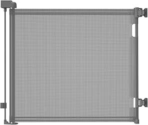 dearlomum Retractable Baby Gate,Mesh Baby Gate or Mesh Dog Gate,33" Tall,Extends up to 55" Wide,Child Safety Gate for Doorways, Stairs, Hallways, Indoor/Outdoor Grey,33"x55"