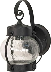 Nuvo 60/632 One Light Outdoor Wall Mount, Small Onion Lantern, Textured Black