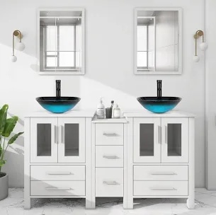Khristopher 60'' Double Bathroom Vanity with Top