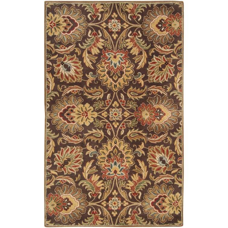 7ft 6in x 9ft 6in Arden Oriental Handmade Tufted Wool Dark Brown/Garnet Area Rug