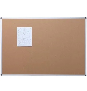 VIZ-PRO Cork Notice Board, 60 X 48 Inches, Silver Aluminium Frame