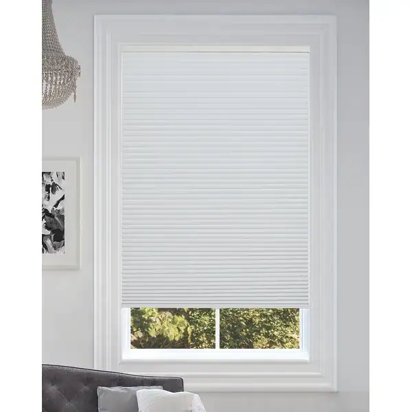 BlindsAvenue Cordless Blackout Cellular Honeycomb Shade, 9/16" Single Cell, White - 48" W x 72" H