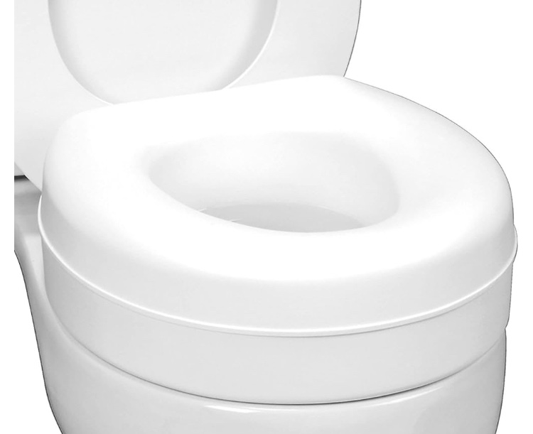 HealthSmart Raised Toilet Seat Riser That Fits Most Standard (Round) Toilet Bowls for Enhanced Comfort and Elevation with Slip Resistant Pads, FSA HSA Eligible, 15.7 x 15.2 x 6.1"