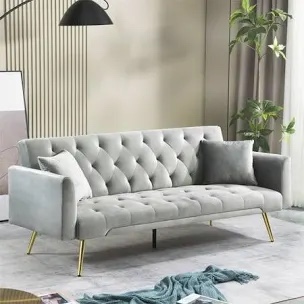 modern style 71.65‘’ upholstered velvet sleeper sofa