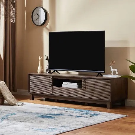 Entertainment Center TV Stand For TV Ups To 70” Mid Century TV Console Media Console with Storage
