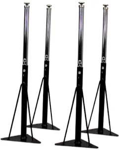 Factory Direct Partners 11024-BK Replacement Standard Swivel Glide Table Legs for Activity Tables, Adjustable Height 19-30", Includes Legs and Hardware ONLY (4-Pack), Black