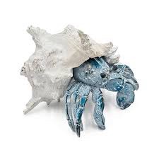 Lifelike Hermit Crab Figurine With White Shell