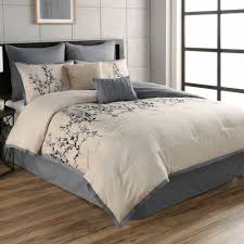 Hayden Beige/Blue Polyester 8 Piece Comforter Set