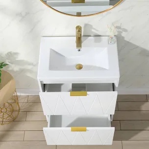 24'' white modern free-standing single bathroom vanity set (does not come with sink)