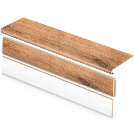 Cap A Tread Vinyl Stair Tread  Fresh Oak  47 in. L x 12.15 in. W x 2.28 in. T