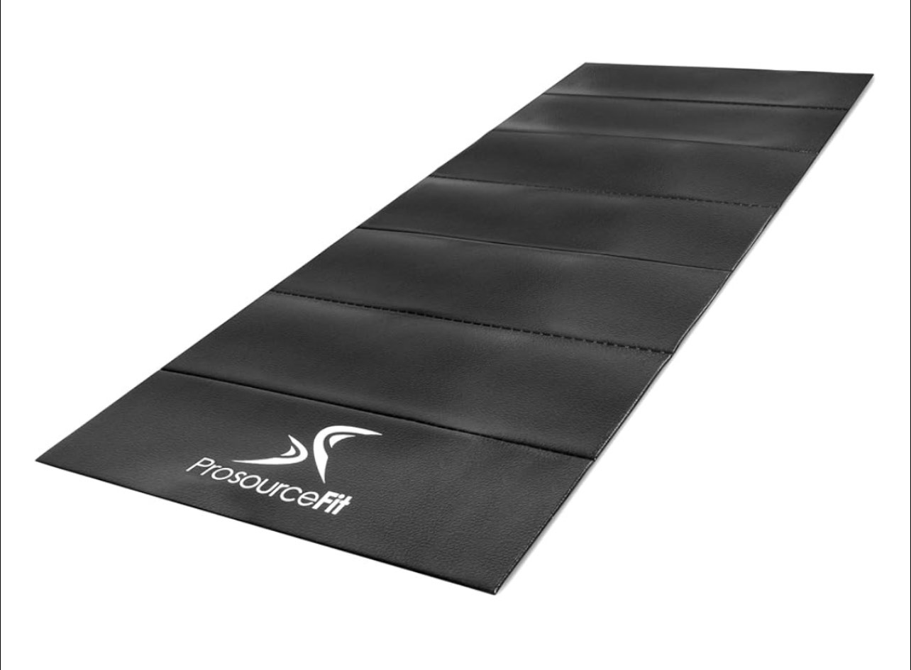 prosourcefit treadmill & exercise equipment mats, folding (7’l x 3’w x ¼”t) high density pvc floor protector