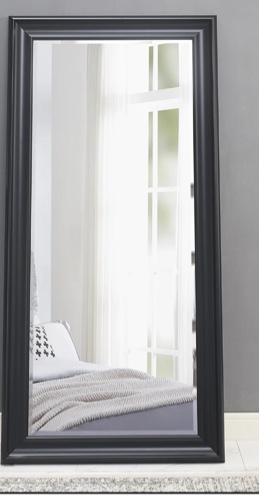 Full length Mirror, Wall Mirror, 65"LX31"W Full Body Mirror, Framed Floor Mirror with Faux Wood Frame, Large Mirror, Leaning Mirror, Standing Mirror for Living Room by Naomi Home - Black