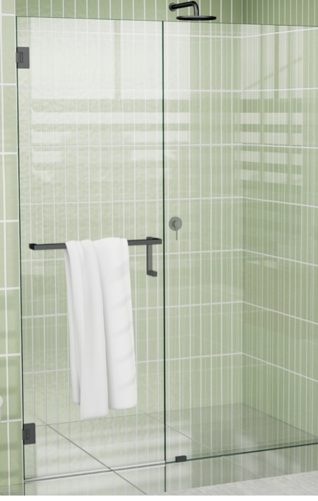 Glass Warehouse 78" x 55.5" Frameless Towel Bar Shower Door - Wall Hinge