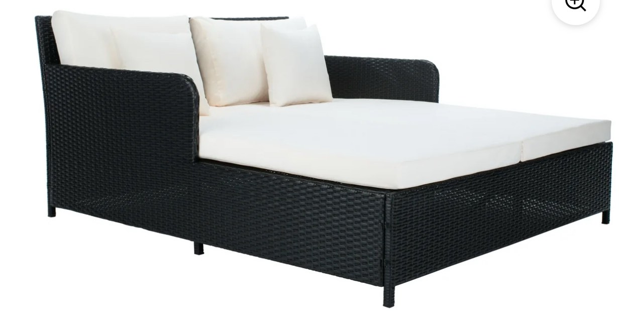 SAFAVIEH Cadeo Outdoor Patio Daybed, Black/Beige