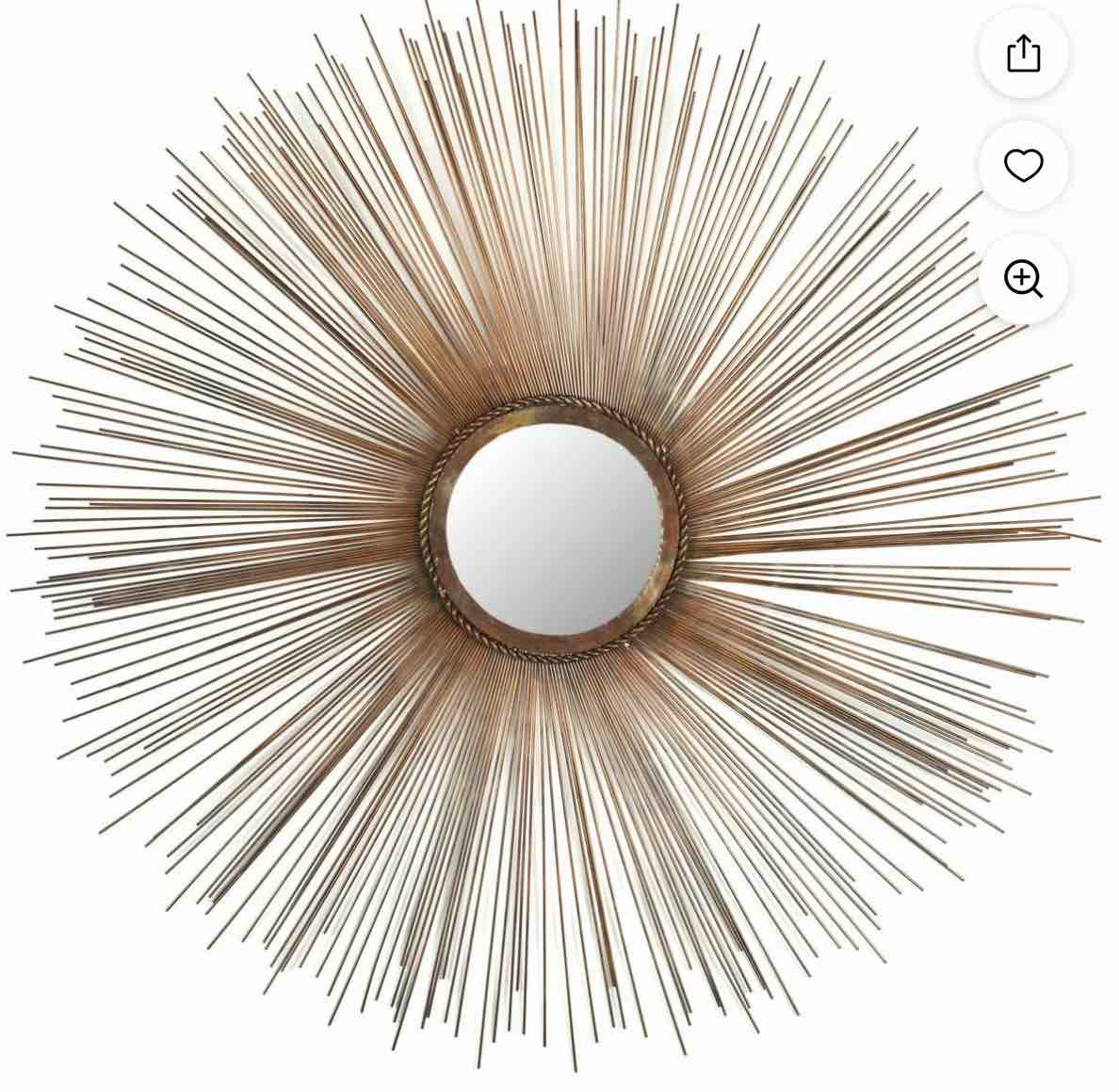Safavieh  Handmade Art Copper Sunburst 41-inch Decorative Mirror - 40.8" x 40.8" x 0.8"