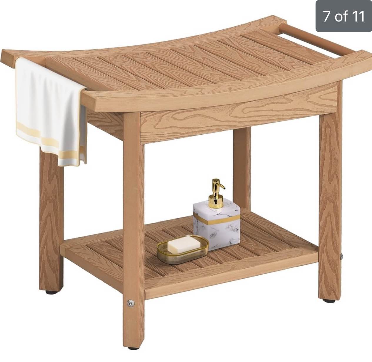 Moasis 2-Tier Shower Bench Waterproof Spa Bath Shower Stool Heavy Duty