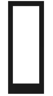 EIGHTDOORS 30 in x 80 in x 1-3/8 Frosted glass 1-Lite Shaker Black Finished Solid Wood Core Interior Barn Door Slab 