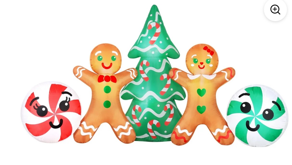 Holiday Time Christmas Gingerbread Scene Inflatable, 8FT