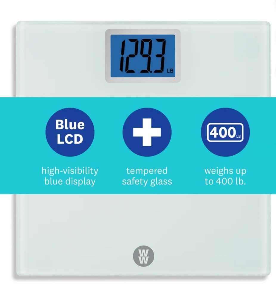 Weight Watchers by Conair Digital Glass Scale with Jumbo 2.0" Backlit Display WW514Z