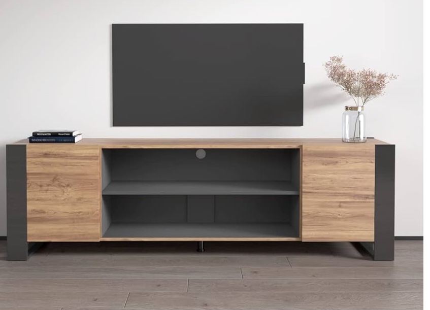 Woody EF 77" TV Stand (Oak/Gray)